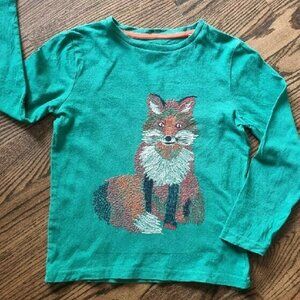 Mini Boden Forest Green Fox Long Sleeve Shirt